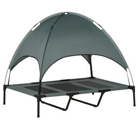 48" x 36" Elevated Portable Dog Cot Cooling Pet Bed with UV Protection Canopy Shade (Option: Grey-910x230x100 mm)